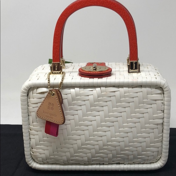 NWT Kate Spade Alison White Orange Handbag - Picture 6 of 10